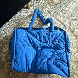 Blue Quilted Tote Bag